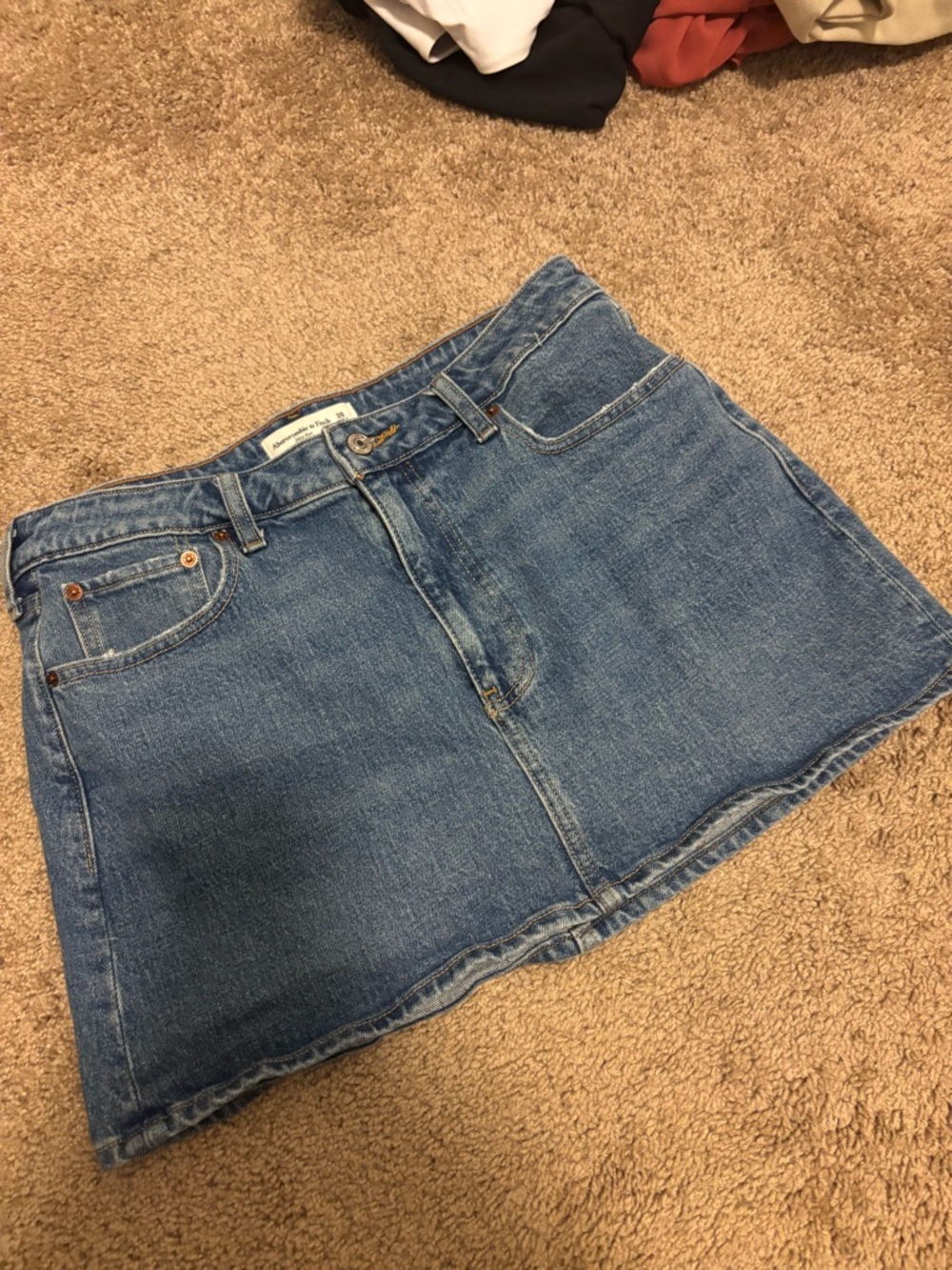 Abercrombie & Fitch Curve Love Denim Mini Skirt